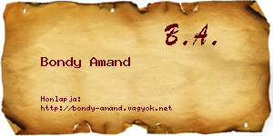 Bondy Amand névjegykártya